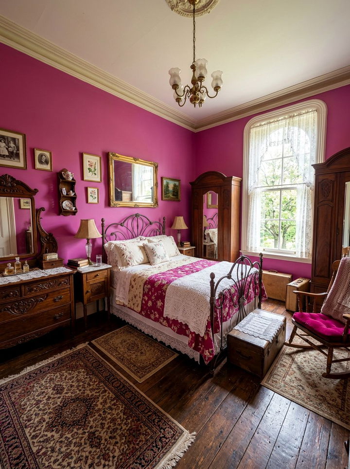 Vintage Magenta Bedroom Style - 30 magenta bedroom ideas
