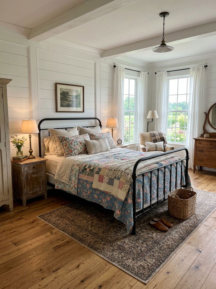 Vintage Metal Bed Frame - 30 rustic bedroom ideas