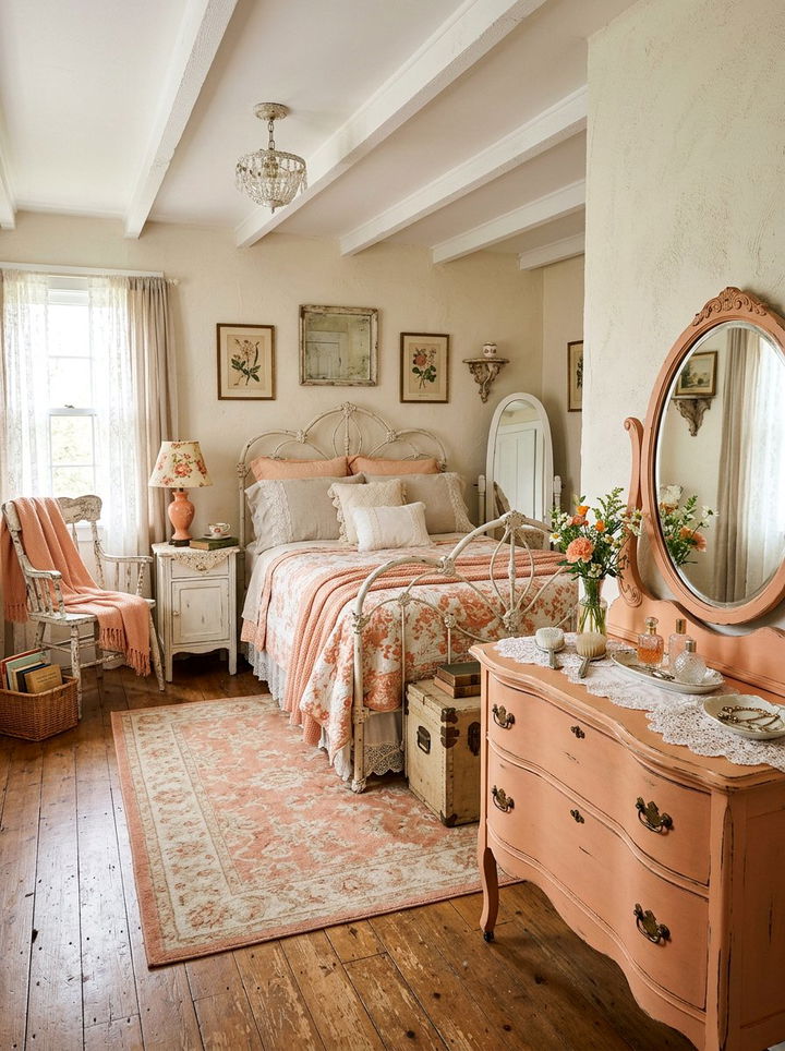 Vintage Peach And White Bedroom - 30 peach and white bedroom ideas