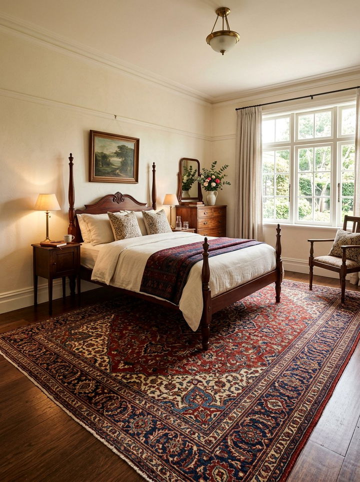 Vintage Persian Area Rug - 30 bedroom statement piece ideas