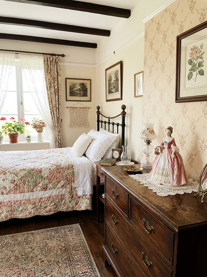 Vintage Porcelain Figurine Dresser - 30 bedroom figurines