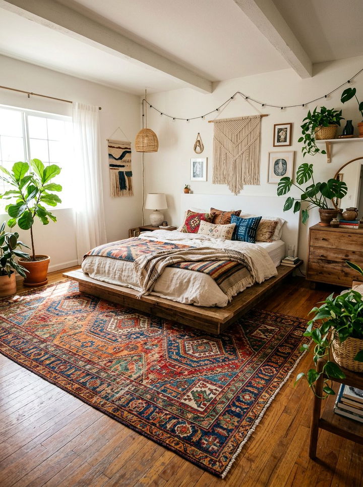 Vintage Rug - 30 character home bedroom ideas