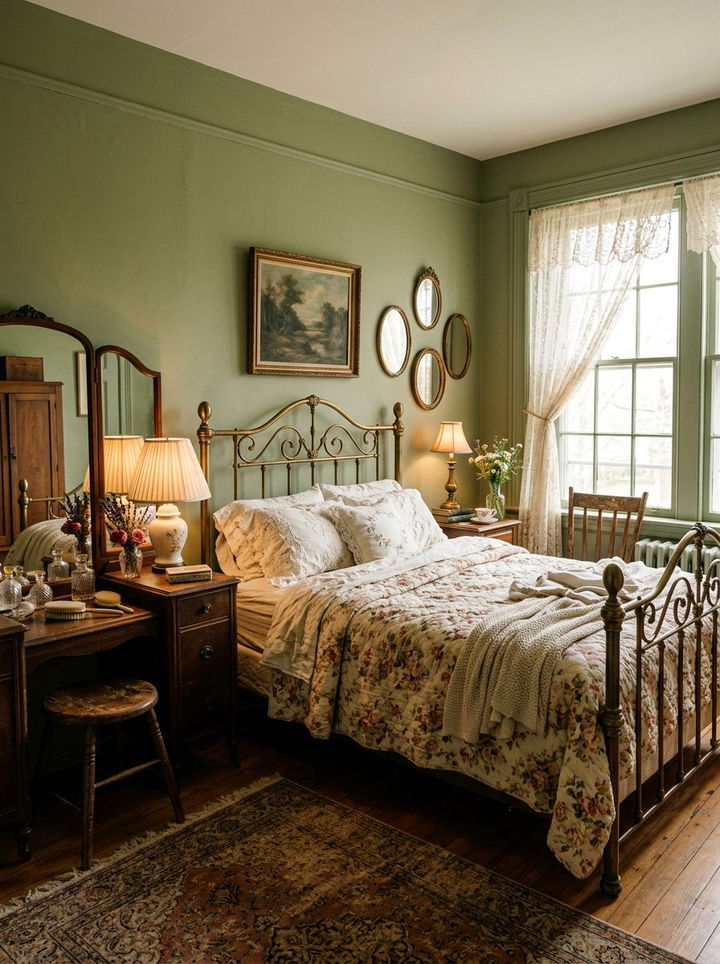 Vintage Sage Green Bedroom - 30 sage green accent wall bedroom