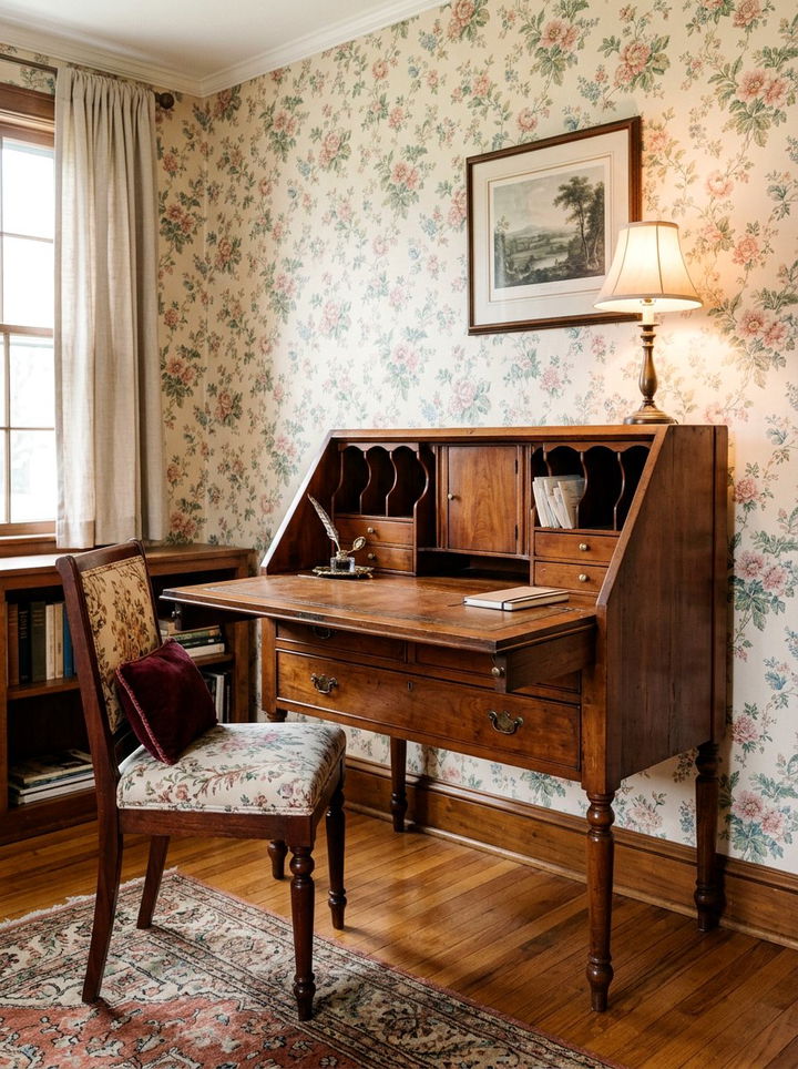 Vintage Secretary Desk - 30 bedroom study desk ideas