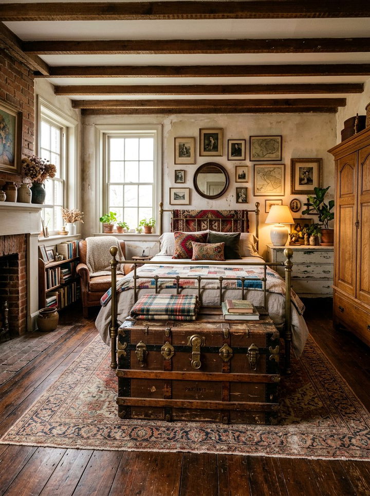 Vintage Storage Trunk - 30 bedroom storage benches