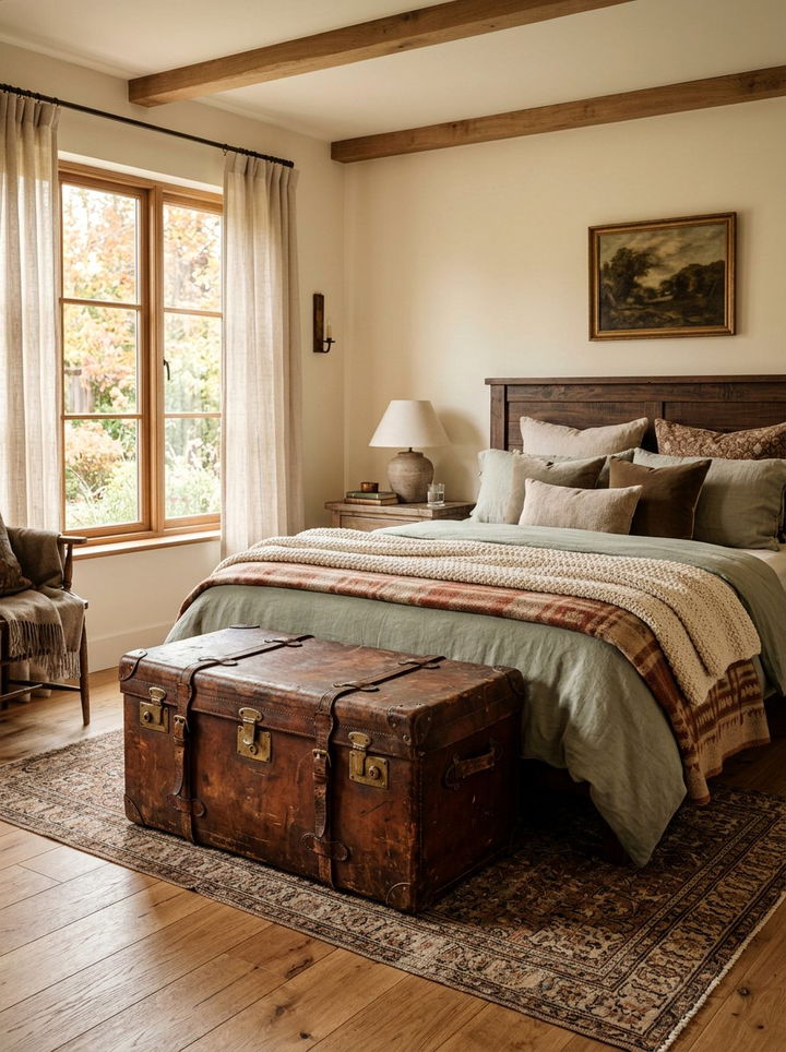 Vintage Storage Trunk - 30 bedroom hidden storage ideas