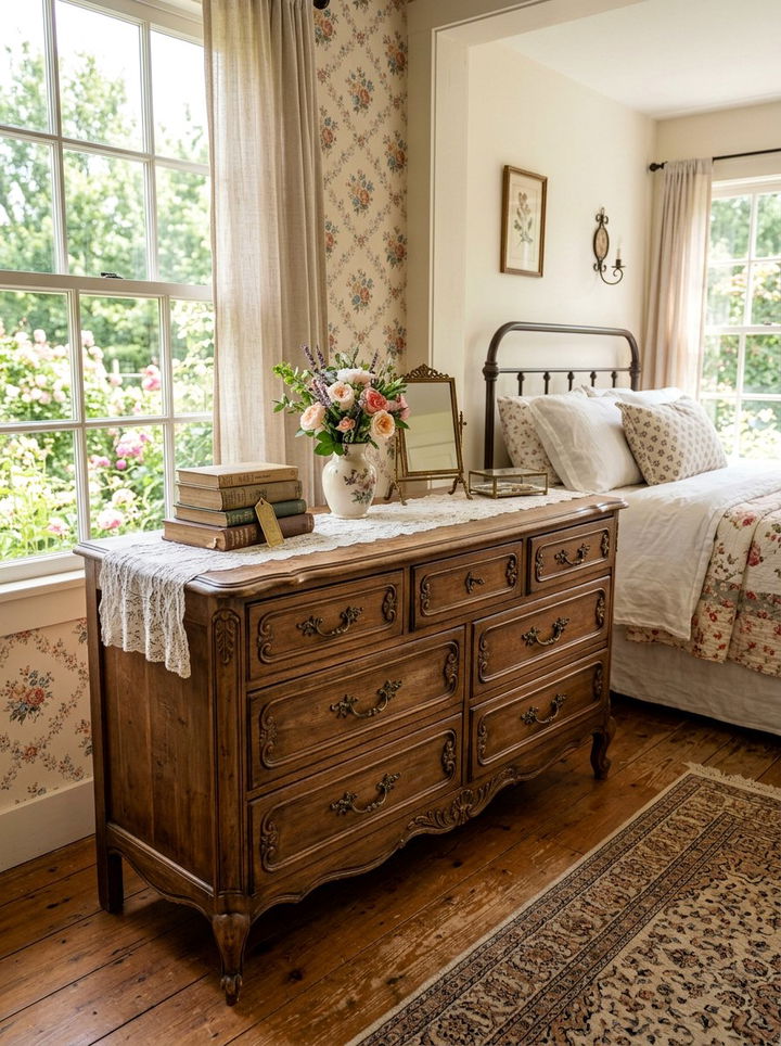 Vintage Style Wide Dresser - 30 bedroom wide dressers