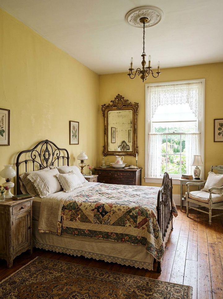 Vintage Style Yellow Bedroom Walls - 30 bedroom yellow walls