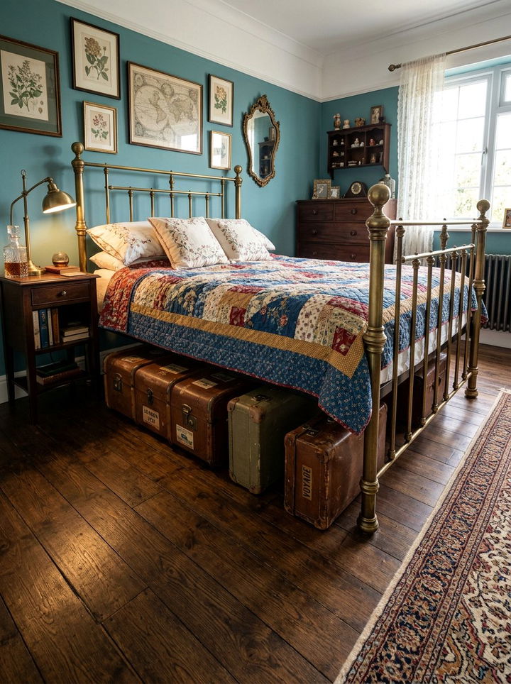 Vintage Suitcase Under Bed Storage - 30 bedroom under bed storage ideas