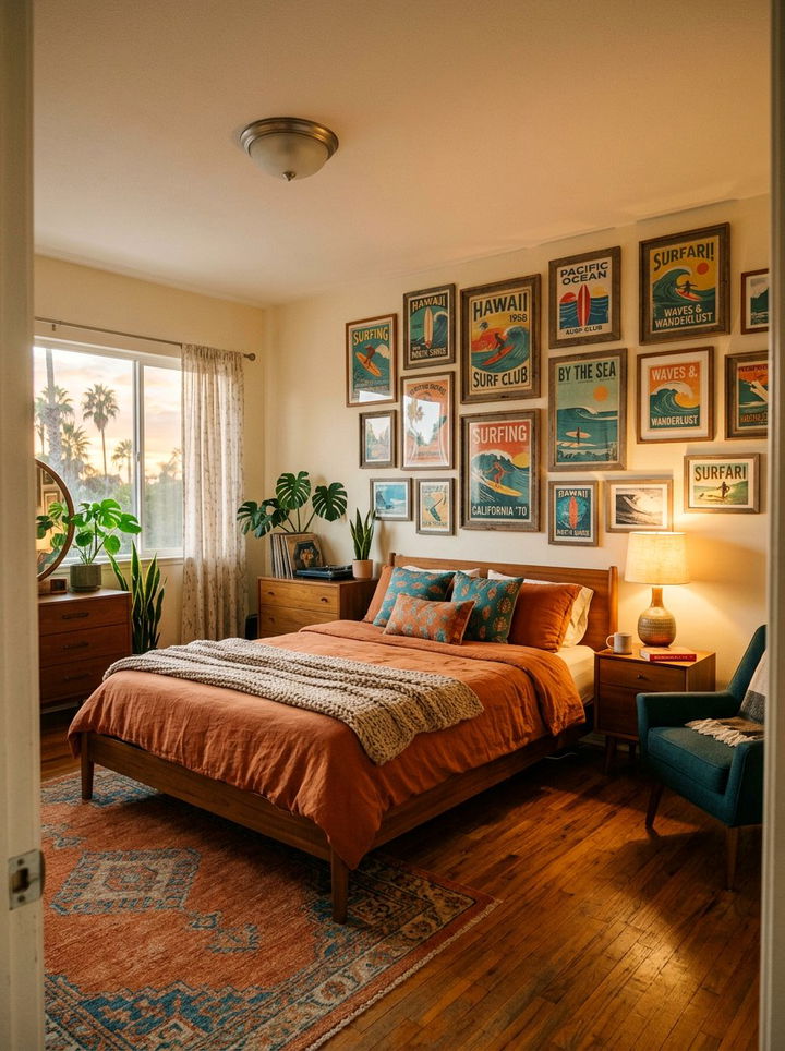 Vintage Surf Poster - 30 surfing bedroom ideas