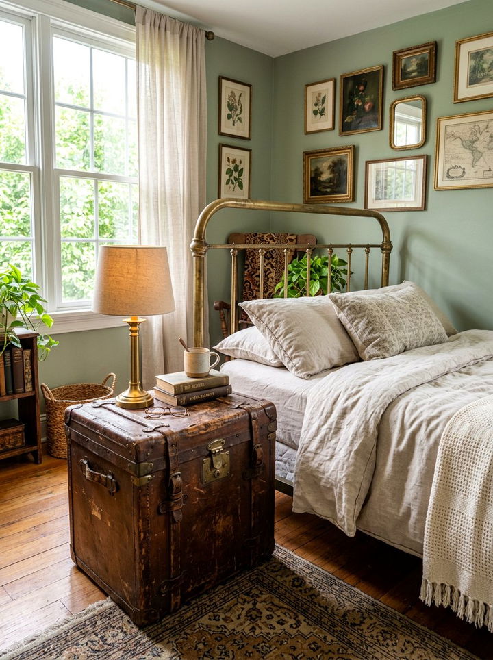 Vintage Trunk Bedside Table - 30 bedroom nightstands