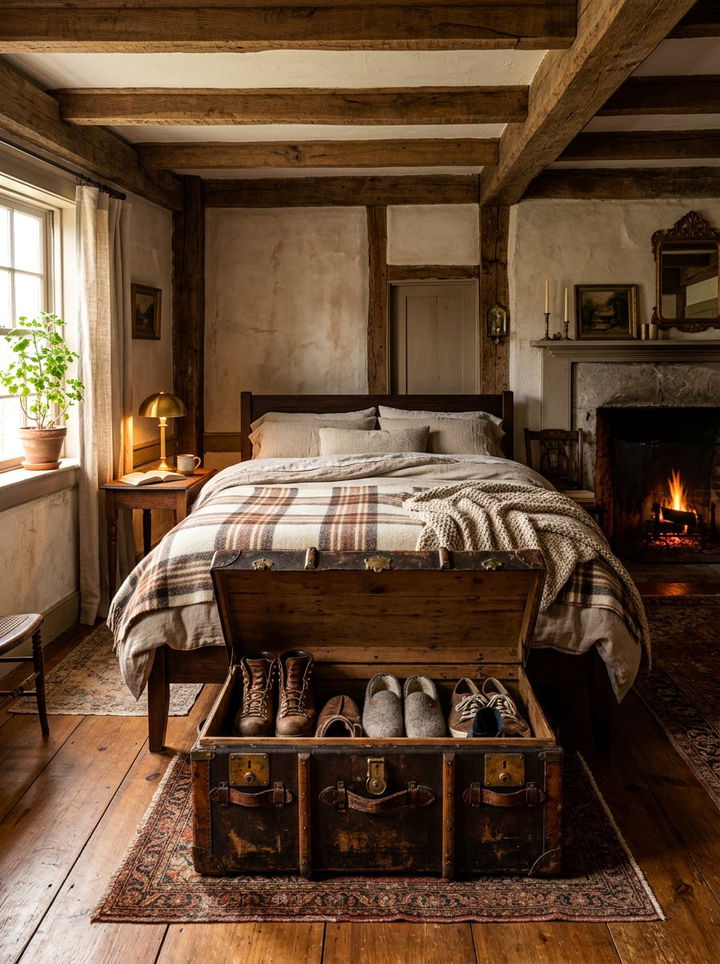 Vintage Trunk For Shoes - 30 bedroom shoe storage ideas