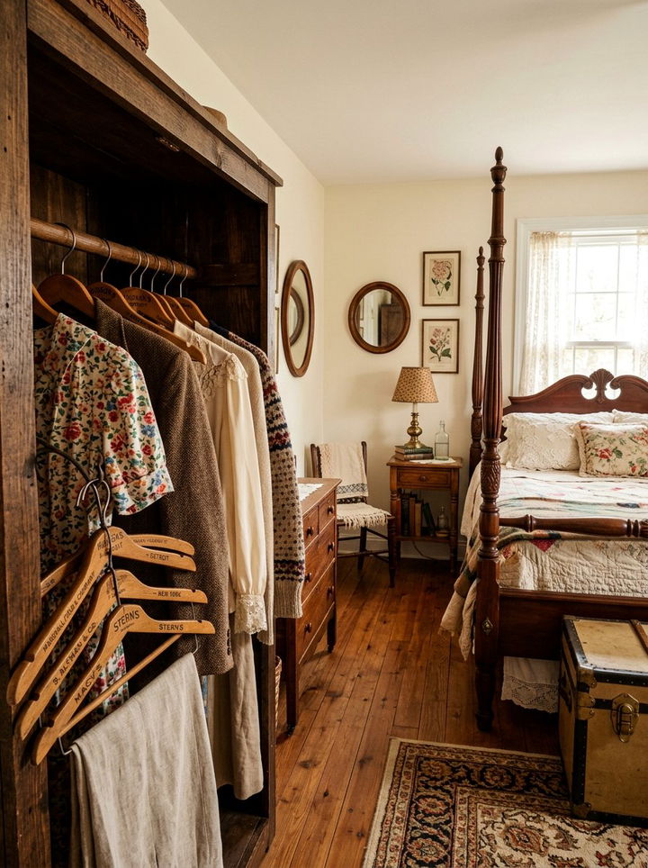 Vintage Wardrobe Decor - 30 bedroom wooden hangers