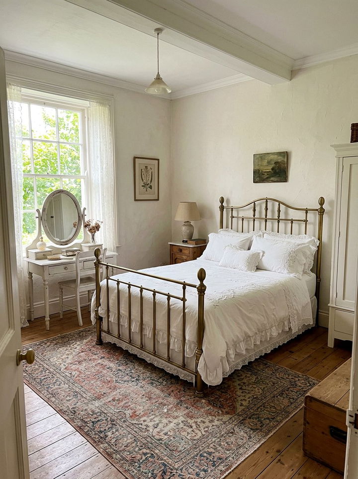 Vintage White Bedroom - 30 bedroom white bedding ideas