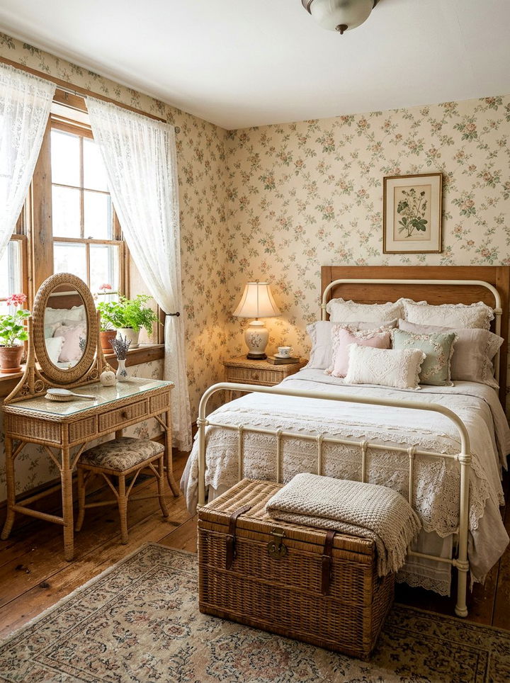 Vintage Willow Bedroom - 30 handwoven bedroom ideas
