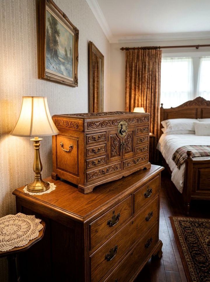 Vintage Wooden Jewelry Chest - 30 bedroom jewelry boxes