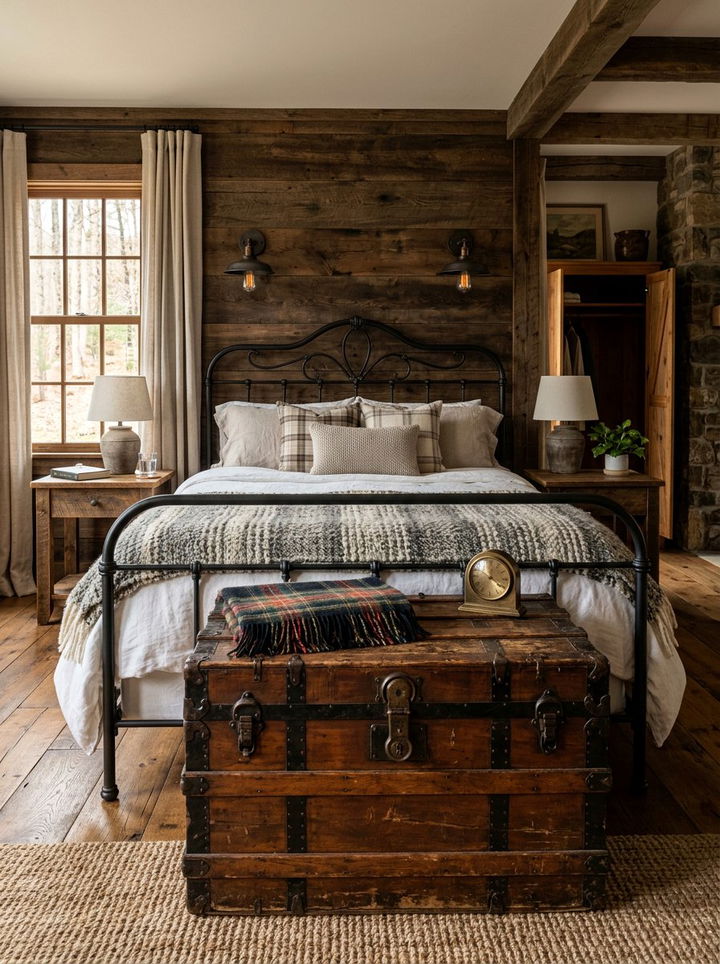 Vintage Wooden Trunk - 30 bedroom decorative boxes