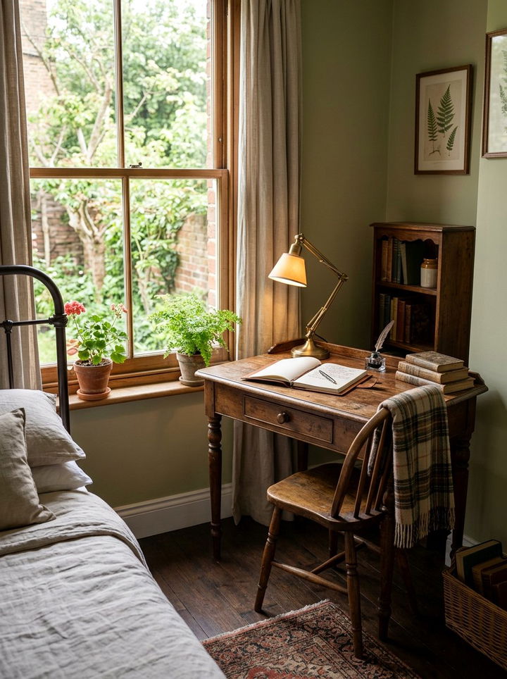 Vintage Writing Desk - 30 Parisian bedroom ideas