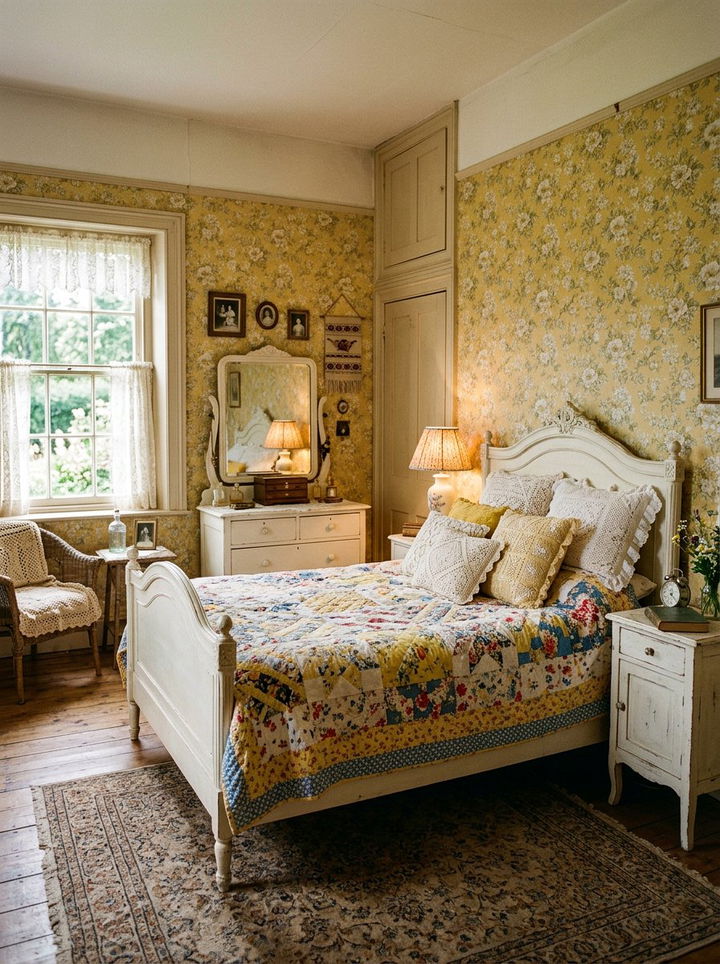 Vintage Yellow And White Bedroom - 30 yellow and white bedroom ideas