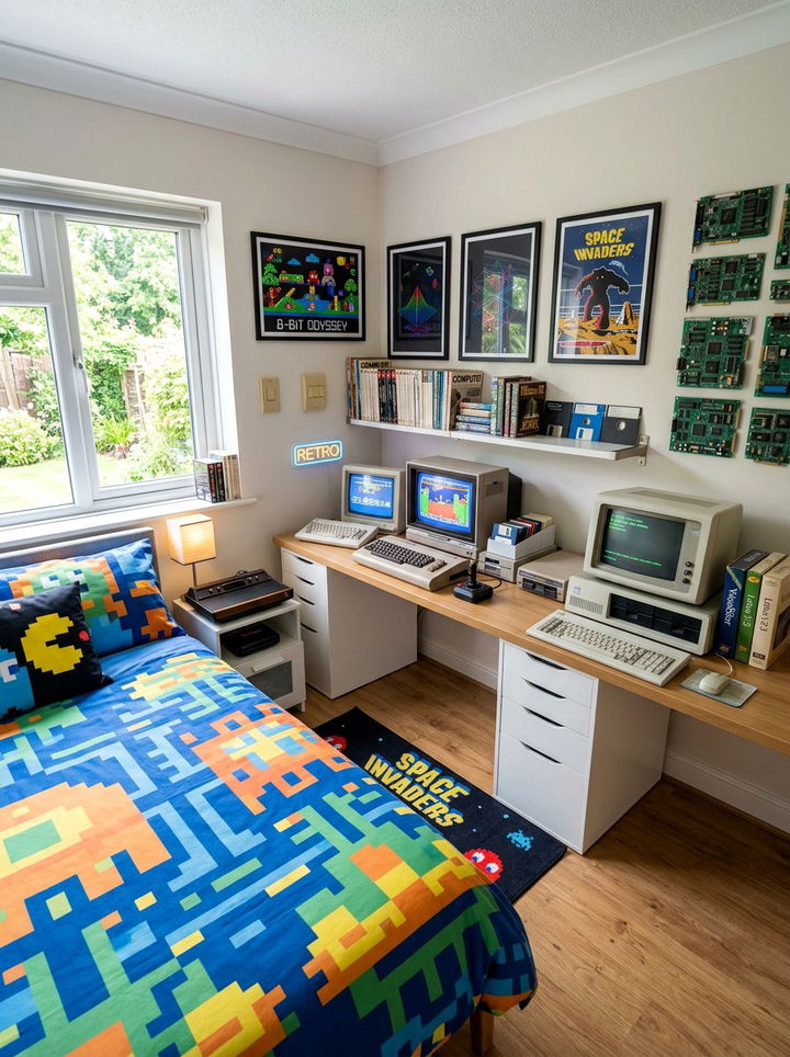 Vintage computer bedroom - 30 nerd bedroom ideas