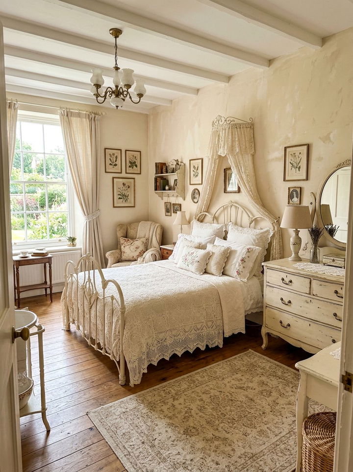 Vintage cream bedroom - 30 cream bedroom decor ideas