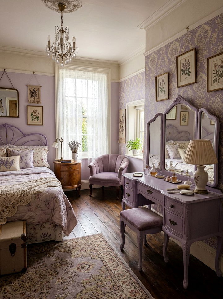 Vintage lavender bedroom aesthetic - 30 pastel lavender bedroom ideas