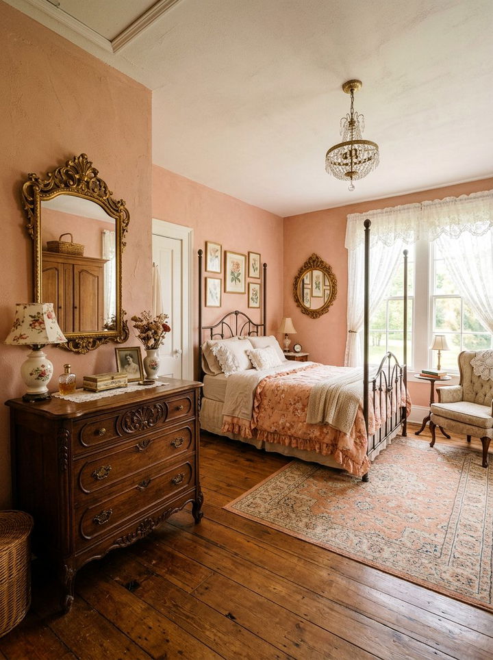 Vintage peach bedroom - 30 peach bedroom ideas