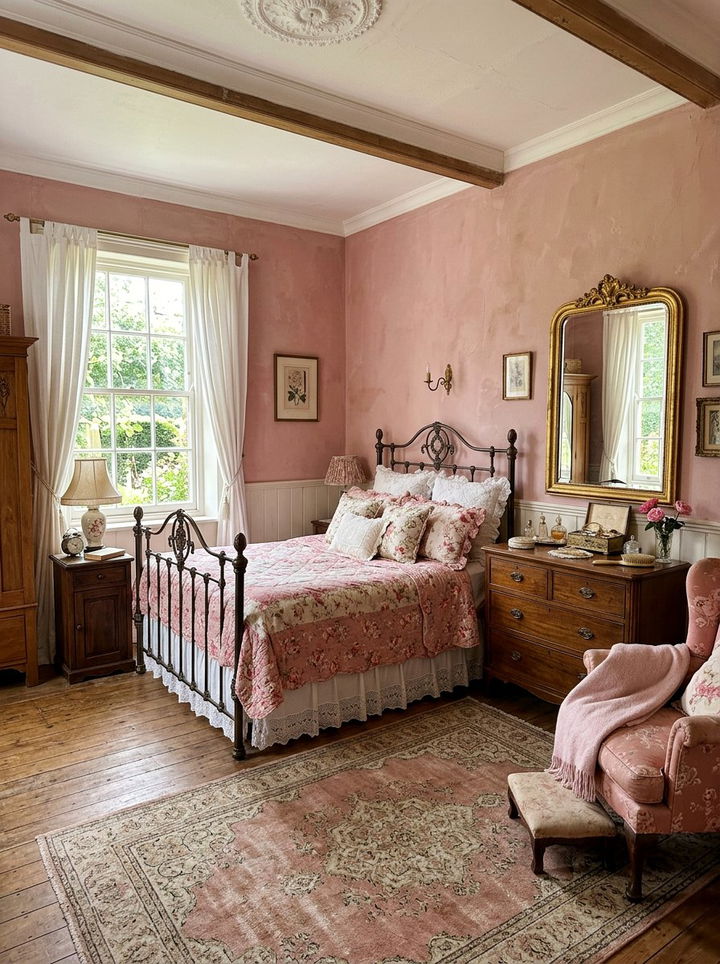 Vintage rose pink bedroom - 30 rose pink bedroom ideas