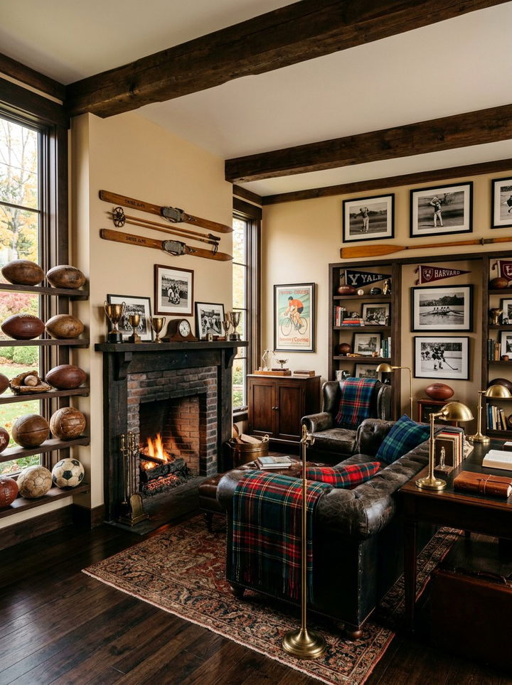 Vintage sports room - 30 sports themed bedroom ideas