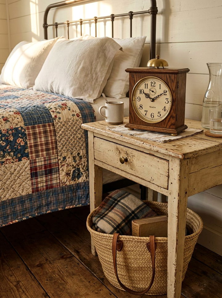 Vintage style wood alarm clock - 30 bedroom alarm clocks