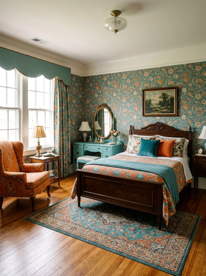 Vintage teal and orange bedroom - 30 teal and orange bedroom color combo