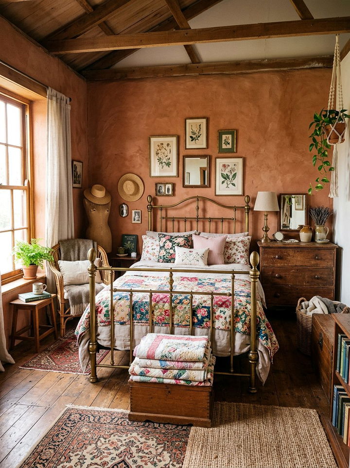Vintage terracotta bedroom aesthetic - 30 bedroom terracotta walls