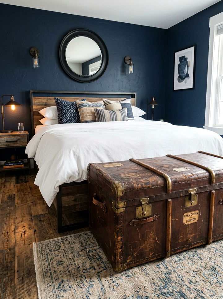 Vintage trunk footboard - 30 upcycled bedroom ideas