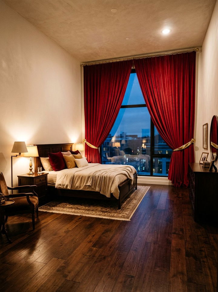 Vintage velvet bedroom curtains - 30 period home bedroom ideas