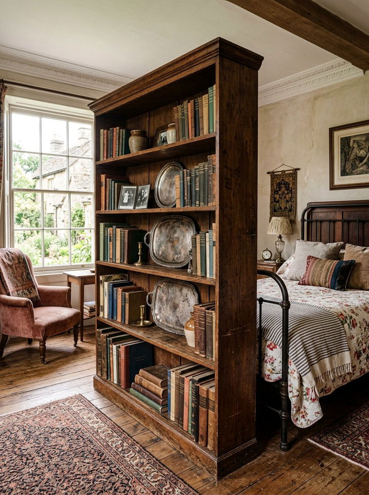 Vintage wood shelving - 30 bedroom shelf dividers