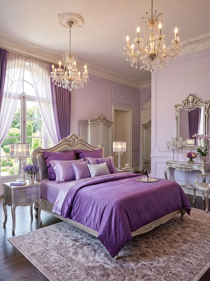 Violet Silk Bedding Bedroom - 30 jewel tone bedroom ideas
