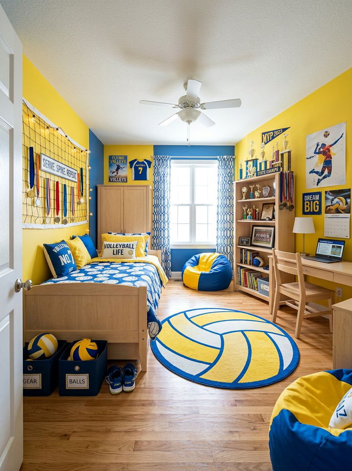 Volleyball bedroom - 30 sports themed bedroom ideas