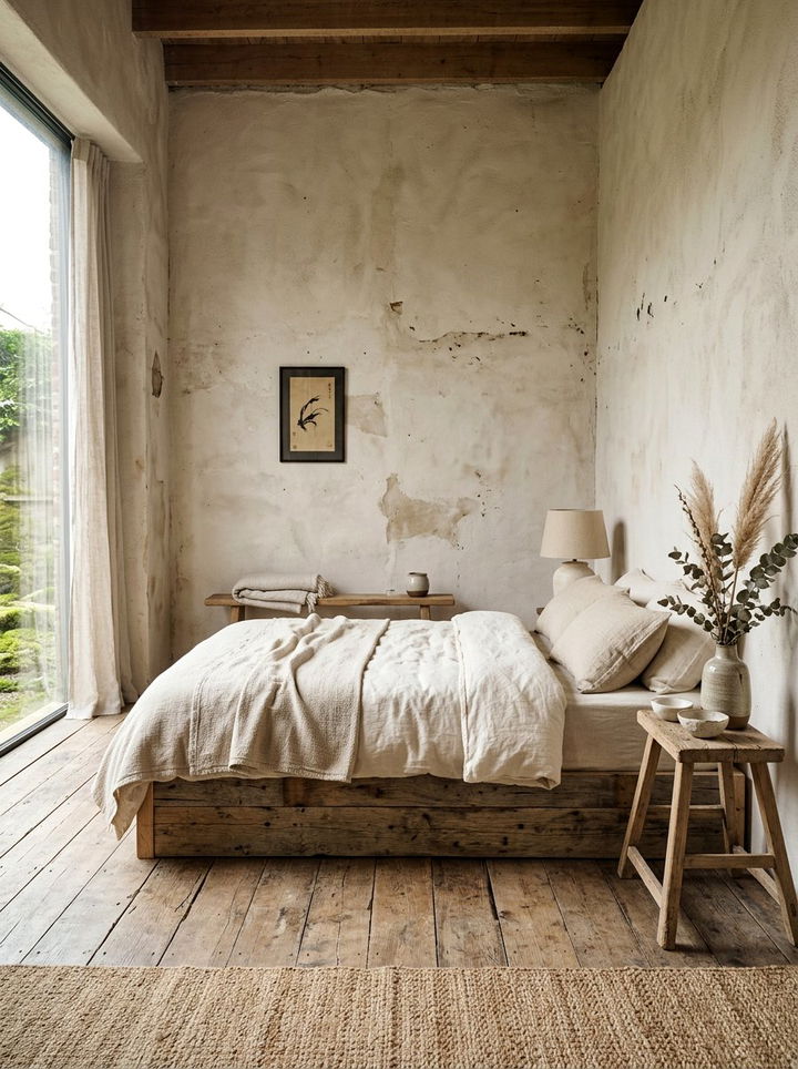 Wabi sabi bedroom - 30 rustic beige bedroom ideas