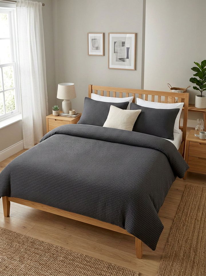 Waffle Knit Duvet - 30 bedroom soft settings