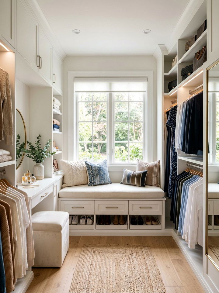 Walk In Closet With Window Seating - 30 bedroom walk-in closets