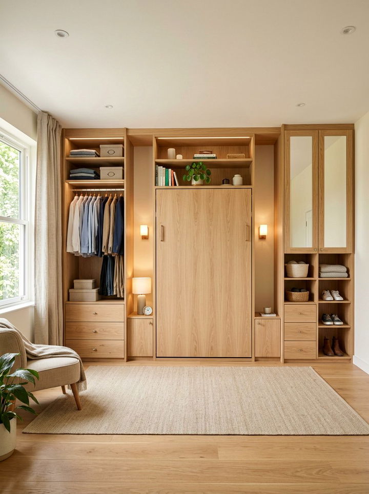 Wall Bed With Wardrobe - 30 bedroom wall bed ideas