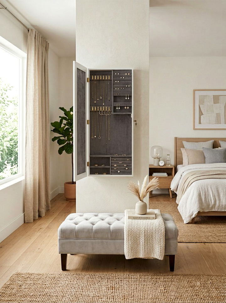 Wall Jewelry Cabinet - 30 bedroom jewelry storage ideas