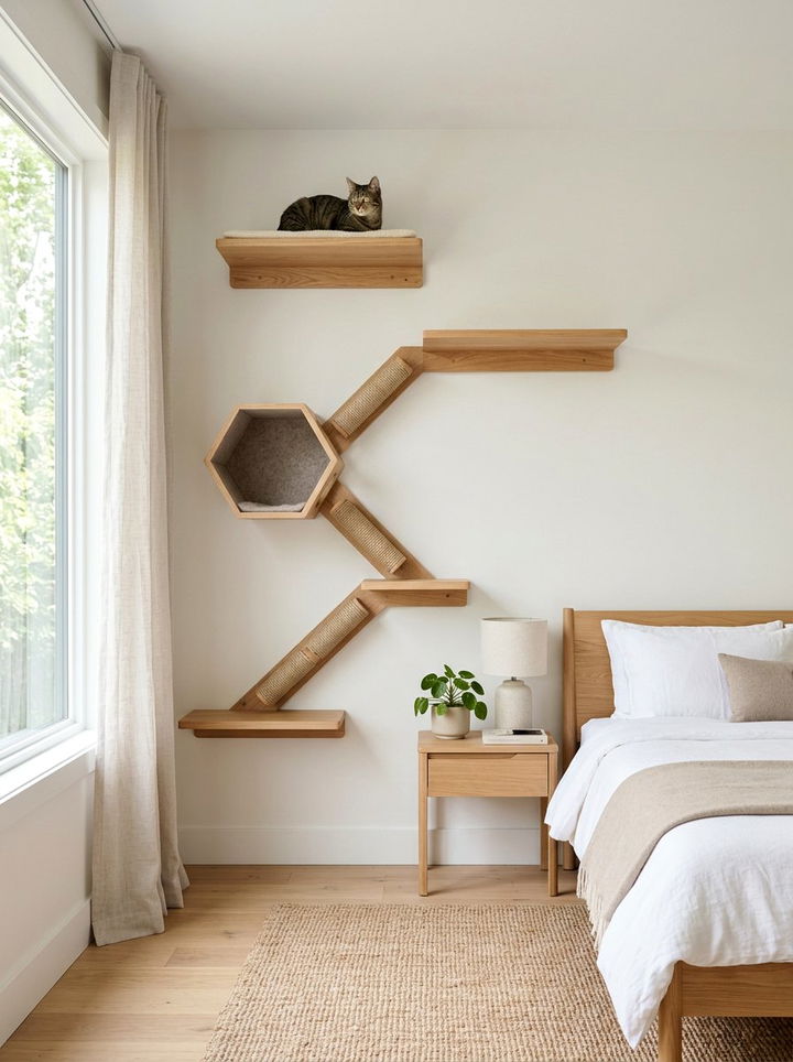 Wall Mounted Cat Tree - 30 cat tree bedroom ideas