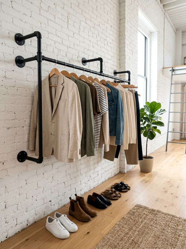 Wall Mounted Clothing Rack - 30 bedroom compact furniture ideas