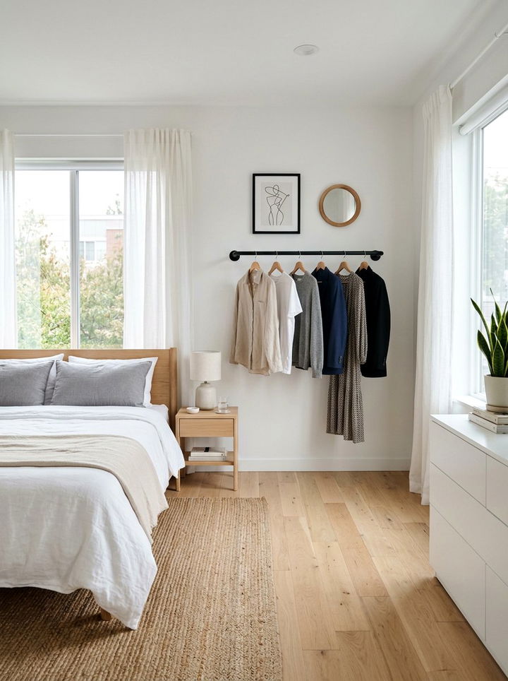 Wall Mounted Clothing Rack - 30 bedroom clothes hangers