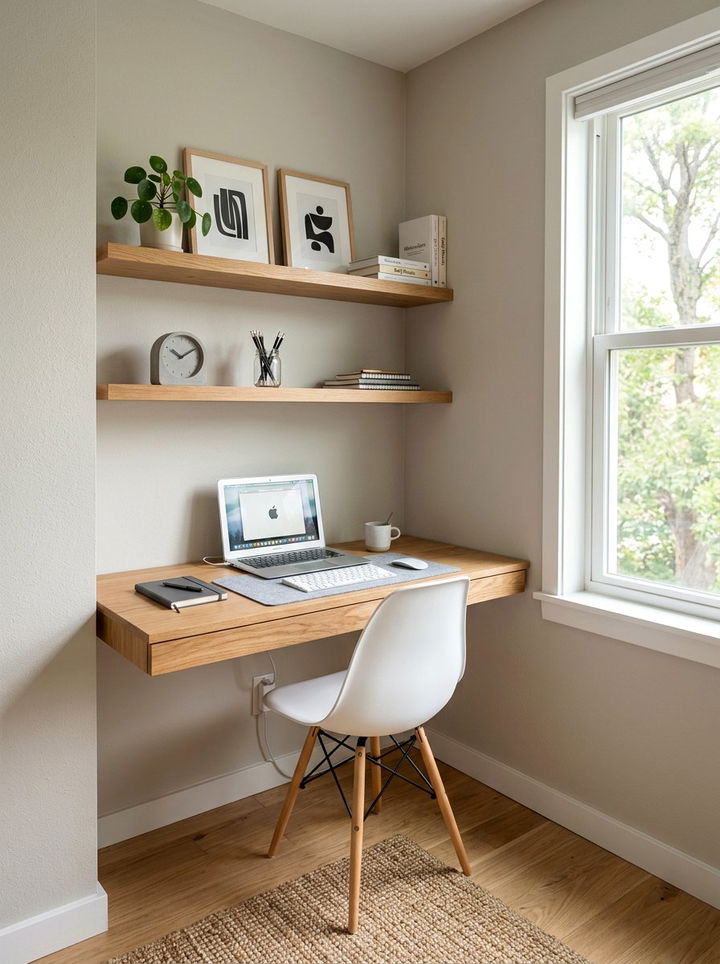 Wall Mounted Desk - 30 tiny bedroom ideas