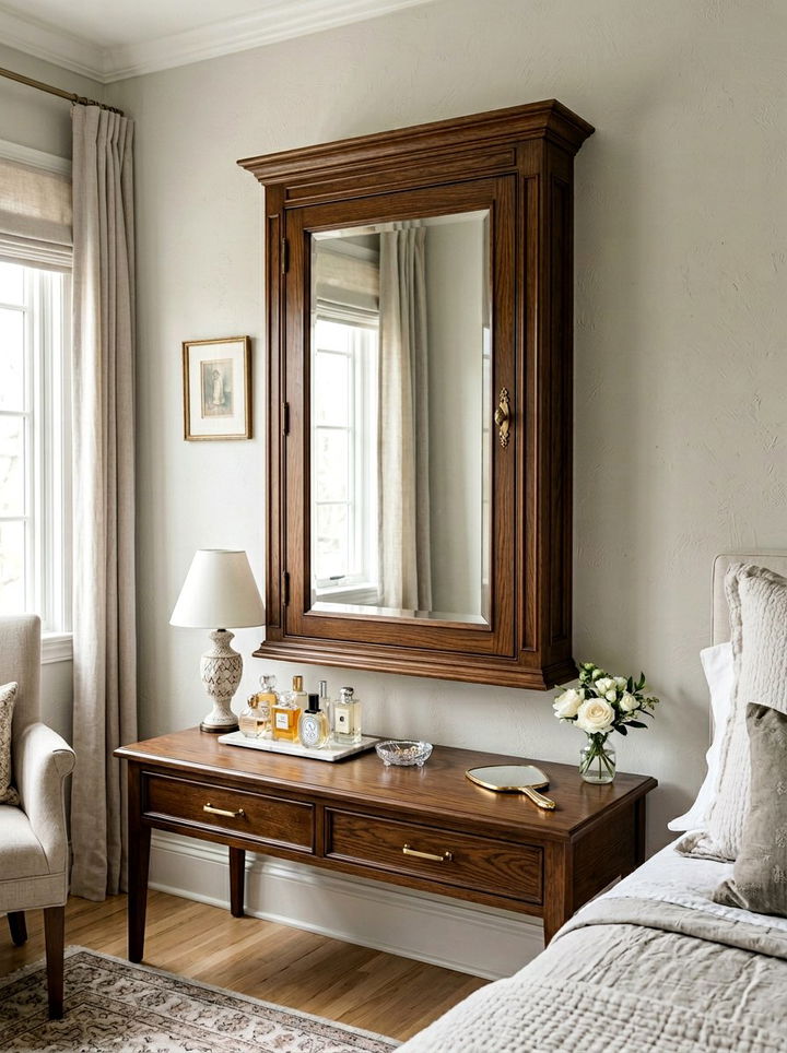 Wall Mounted Jewelry Cabinet - 30 bedroom storage tips