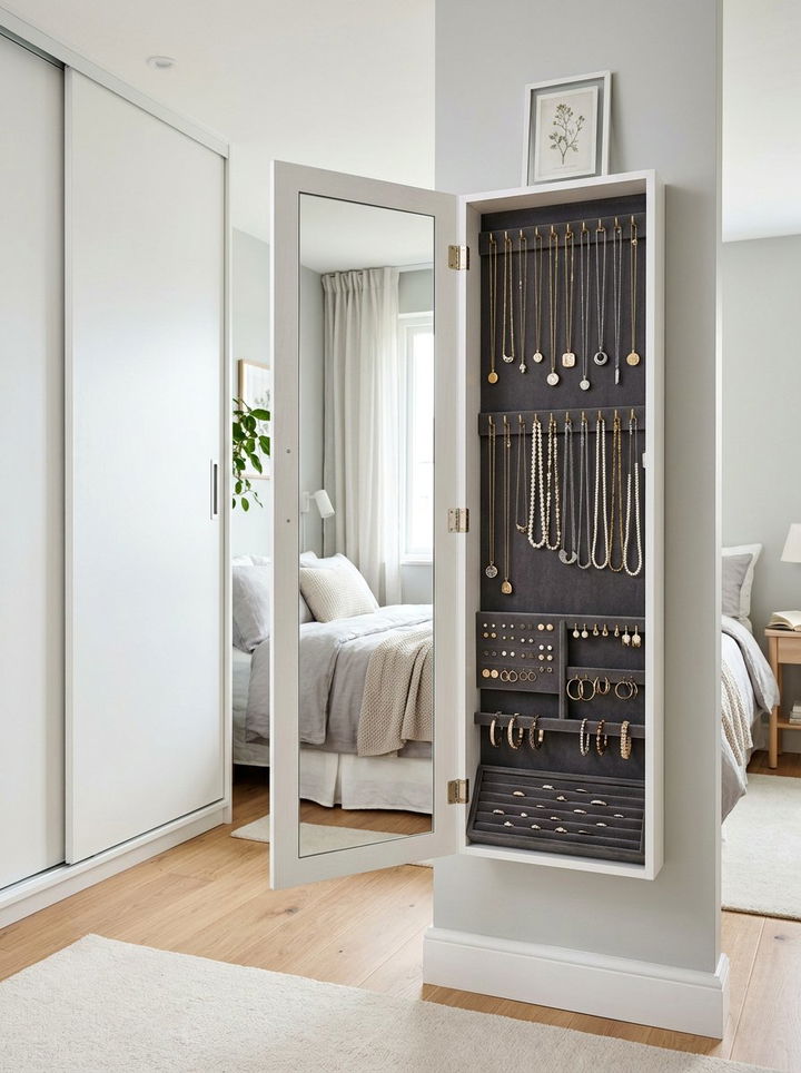 Wall Mounted Jewelry Cabinet Bedroom - 30 bedroom wall storage ideas