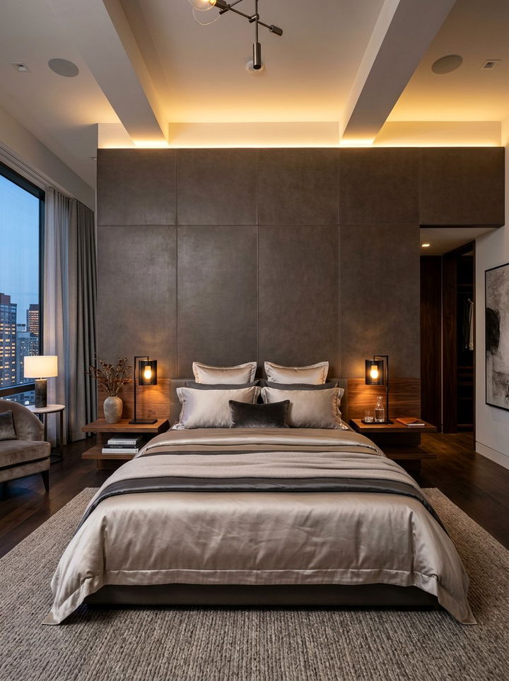 Wall Mounted Leather Headboard - 30 bedroom leather headboards