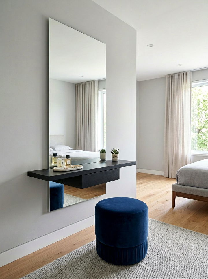 Wall Mounted Mirror Vanity - 30 bedroom modern vanity designs